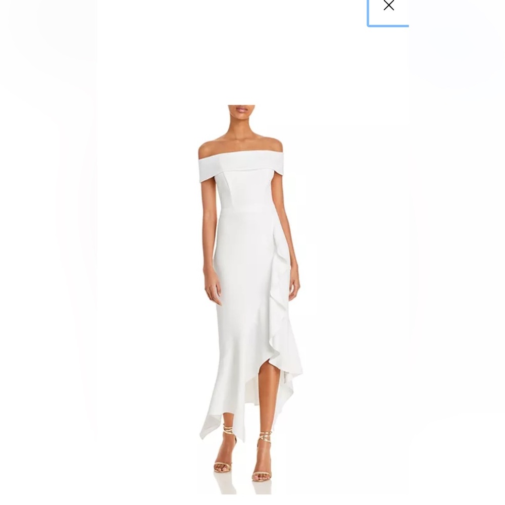 Aqua white midi dress.